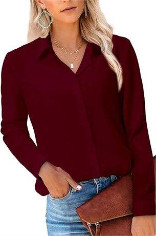 SIZE:XL Magritta Women's Shirts Fashion Casual Loose Fit Long Sleeve