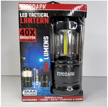 Zerodark Tactical Collapsible Lantern & Flashlight 300 Lumens, Wide Angle Beam