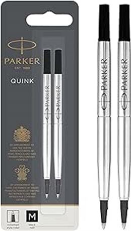 Pack of 2- Parker Rollerball Pen Refill Medium Nib Black