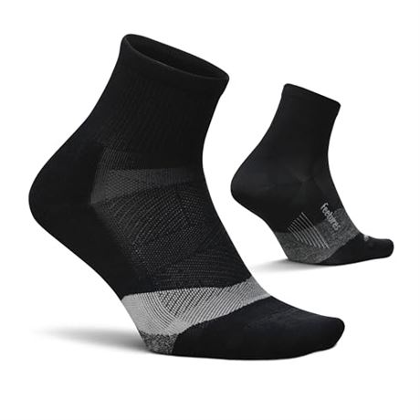 Feetures Elite Light Cushion Quarter Solid - Sport Sock with Targeted Compressio