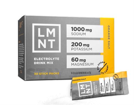LMNT Zero-Sugar Electrolytes Orange Salt 30 Sticks