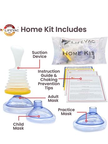 LifeVac Home Kit - Portable Suction Rescue Device, First Aid Kit for Kids and Ad