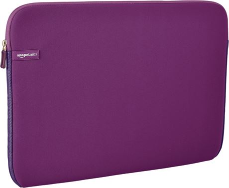 Amazon Basics 17.3-Inch Laptop Sleeve, Protective Case with Zipper - Purple
