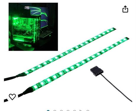 PC LED Flexible Light Strip Computer Lighting Green with Magnetic for PC Case Co