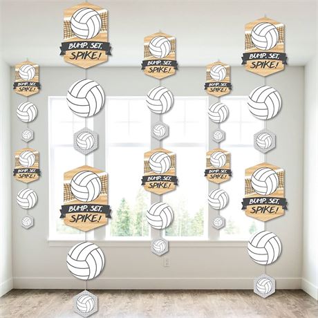 Big Dot of Happiness Bump, Set, Spike - Volleyball - Baby Shower or Birthday Party DIY Backdrop - Hanging Vertical Decorations - 30 Pieces