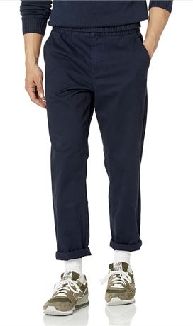 Size-34, Amazon Essentials Men's Tapered-Fit Cotton Elasticated Waist Chino Pant