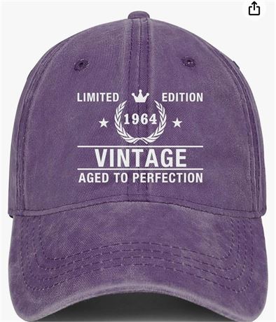 60th Birthday Gifts for Men Women Hats Vintage 60 Year Old Embroidered Baseball