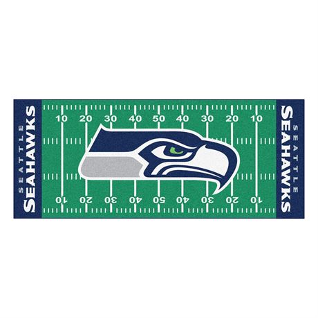 2.5 Ft.X6 Ft - FANMATS Seattle Seahawks Football Field Runner Rug, Green