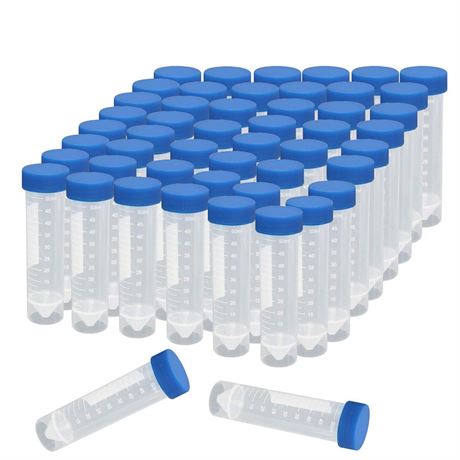 50ml Plastic Centrifuge Tubes with Screw Cap - Pack of 200