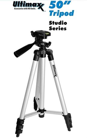 Ultimaxx 50" Inch Lightweight Portable Camera Tripod Stand with Carrying Bag for