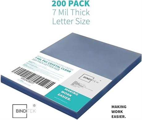 Binditek Clear PVC Binding Presentation Covers - Pack of 200