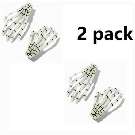 Claire's Skeleton Hands Glow in the Dark Hair Clips  2 Pack