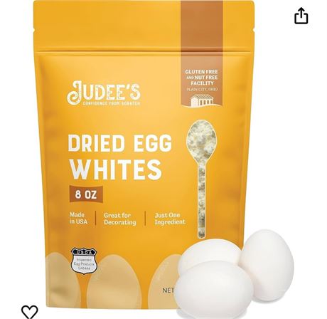 Judee’s Dried Egg White Protein Powder 227 g (8 oz) - Pasteurized, USDA Certifie