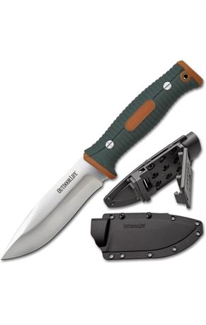 Outdoor Life Fixed Blade Knife – 4.75-inch Satin Finish Stainless Steel Blade