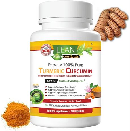 Turmeric Curcumin with Black Pepper Bioperine 2300 mg, Joint Liver Heart Digest