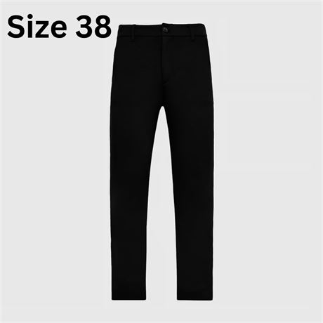 Size 38, Black Comfort Chino Pants