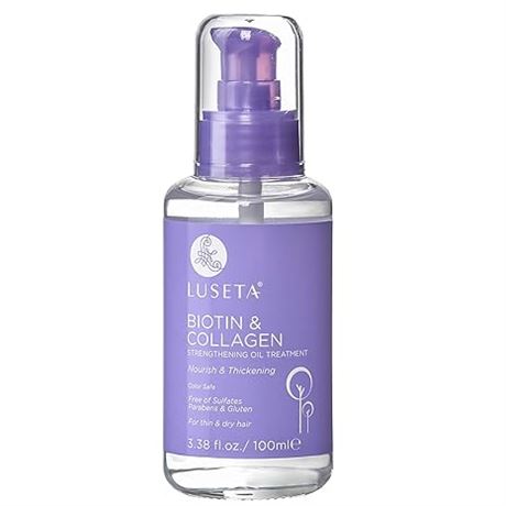 L LUSETA Biotin Hair Growth Serum & Oil for Thin & Dry Hair & for Thickening of