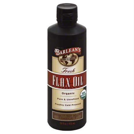 EXP NOV/01/24 Barlean's, Organic Fresh, Flax Oil, 16 Oz (473 Ml)