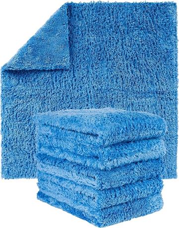 GREEN LIFESTYLE Microfiber Towels for Cars 6 Pack, Borderless 16" x 16"