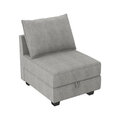 Pashko Grey Polyester Blend Slipper Chair