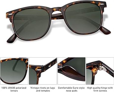 SOJOS Retro Vintage Square Polarized Sunglasses for Wom...