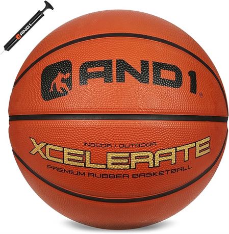 29.5" - AND1 Xcelerate Rubber Basketball: Official Regulation Size 7 - Deep Chan
