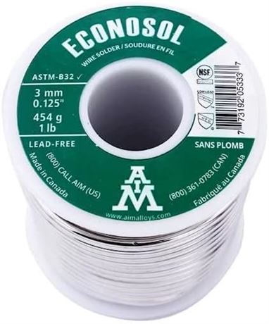 454g (1 lb) - AIM 5333 Econosol 97/3 Plumbing Lead-Free Solder Wire