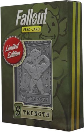 Official Fallout Limited Edition Metal"Strength" Collectible Perk Card