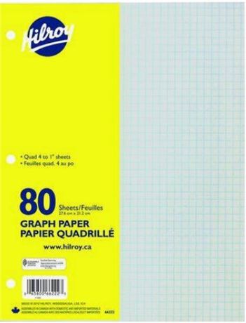 5 packs, Hilroy Refill Paper Graph, 80 Sheets, Refill Paper
