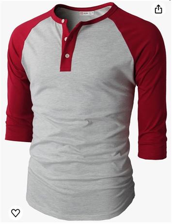 H2H Mens Casual Slim Fit T-Shirts Henley Shirts Raglan Long & 3/4 Sleeve Jersey
