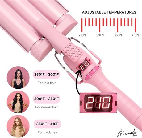 Mermade Hair PRO Waver 25mm in Pink