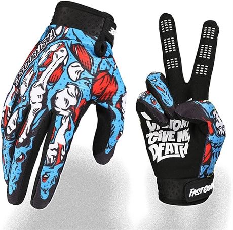 FASTGOOSE Skeleton-Paw Motorcycle Gloves - L