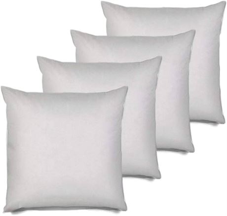 16x16" Pillow Inserts, Set of 4, Square Form Decorative Throw Pillow Inserts