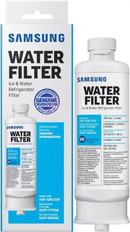 SAMSUNG Genuine Filter for Refrigerator Water and Ice, Carbon Block Filtration,