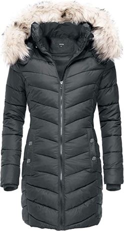 XXL - NUTEXROL Women's Winter Warm Parka Coats Jackets Mid Length Outerwear