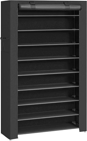 SONGMICS 10-Tier Shoe Rack, 34.6 x 11 x 63 Inches, Holds up to 50 Pairs, Black U