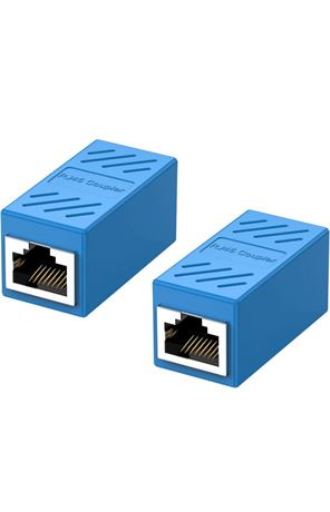 2 x 2 Packs (4) Ethernet Coupler Female to Female 2-Pack, 1000Mbps RJ45 Inline C