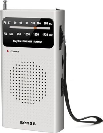 Portable Radio AM/FM, 2AA Battery Operated with Long Range Reception