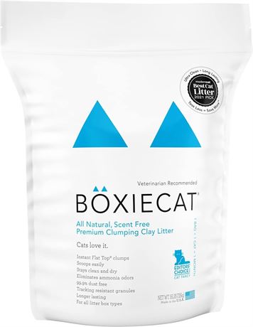 Boxiecat Premium Clumping Cat Litter - Scent Free - Clay Formula - 16 lbs