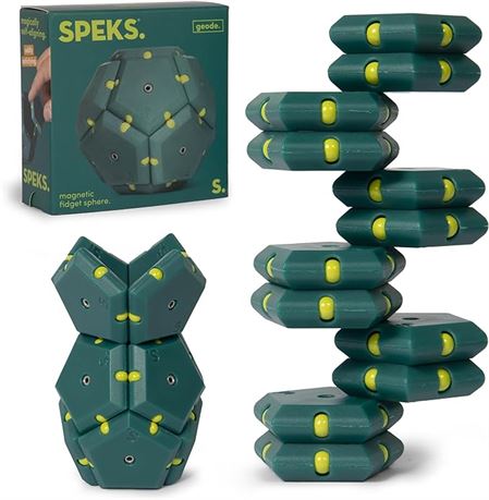 12-Piece Set - Speks Geode Matte Pentagons Magnetic Fidget Toy for Adults | Quie