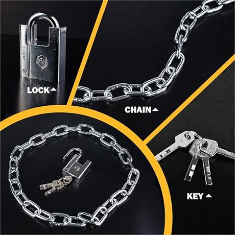 Bike Chain Lock, Cannot Be Cut with Bolt Cutters Or Hand Tools, Premium Case-Har