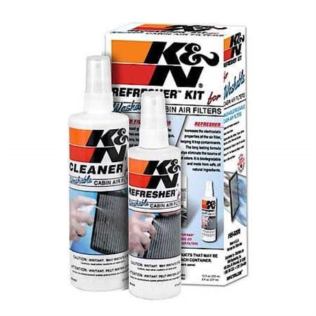 12 & 8 fl oz- K&N CABIN FILTER CLEANING CARE KIT. *PACKAGE MAY VARY