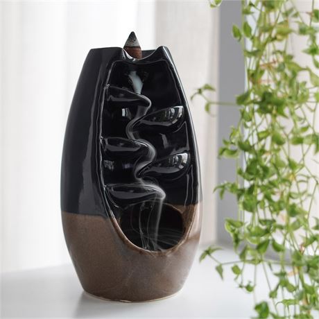 Waterfall Backflow Incense Burner Aromatherapy Incenser Holder w/ 20 Cones