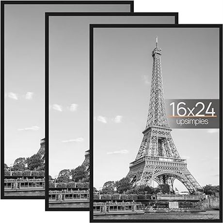 16x24 Upsimples Frame Black 3 Pack, Poster Frames 16 x 24
