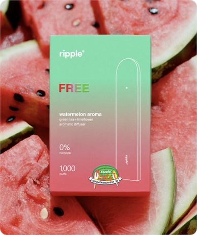 (1000 PUFFS) 2 PACK - Ripple+ FREE watermelon aroma