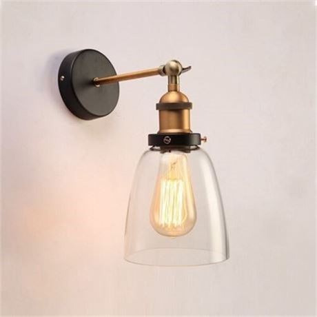 Liston 1-Light Glass Wall Lamp - Gold Color