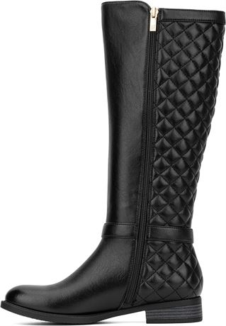 ny&c enola quilted bike riding boot black size 8