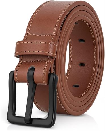 33" (32"-34"), 34 mm - Itay Metal Free Leather Belt - with Airport Friendly Nick