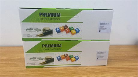 2 Boxes BROTHER TN221BK Premium Toner Cartridges AN-B0221K-V6