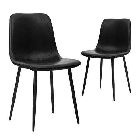 Deniss Side Chair in Black (Set of 2)